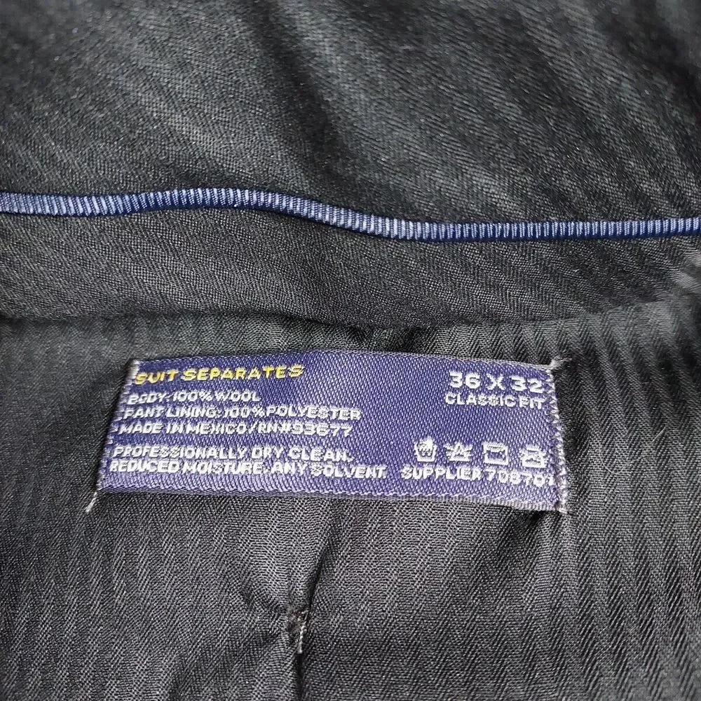 Stafford‎ Men's 2pc Wool Blend Suit Gray 46 L 36 32 Business Formal Jacket Pants